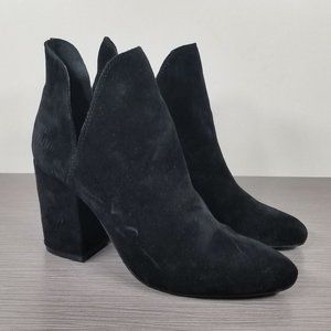 Steve Madden Rookie Ankle Cut Out Boot, Black Suede, Womens Size 7.5 M